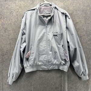 Vintage Members Only Jacket Mens 46 Gray Bomber Classic Full Zip Style 80s